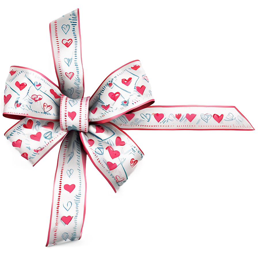 Heart Pattern Gift Bow Png Pec70 PNG image