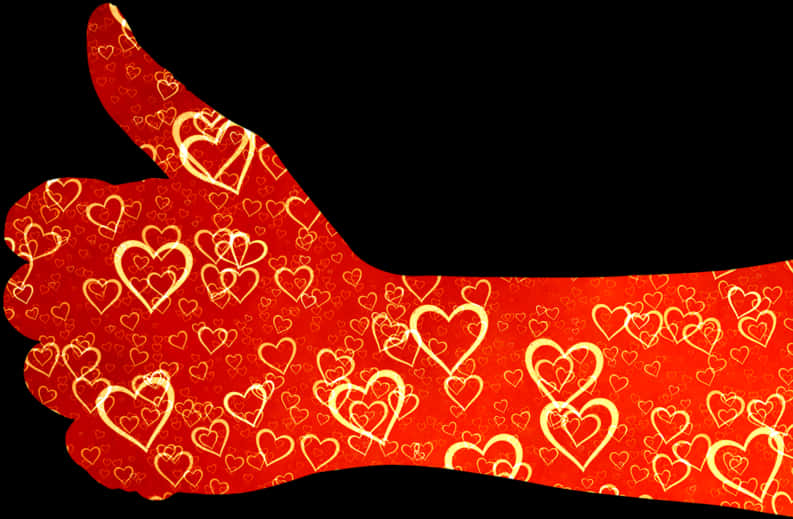 Heart Pattern Thumbs Up PNG image