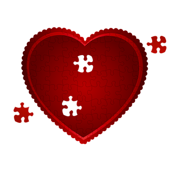 Heart Puzzle Missing Pieces PNG image