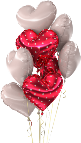 Heart Shaped Balloons Bunch PNG image