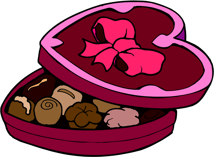 Heart Shaped Chocolate Box Illustration PNG image