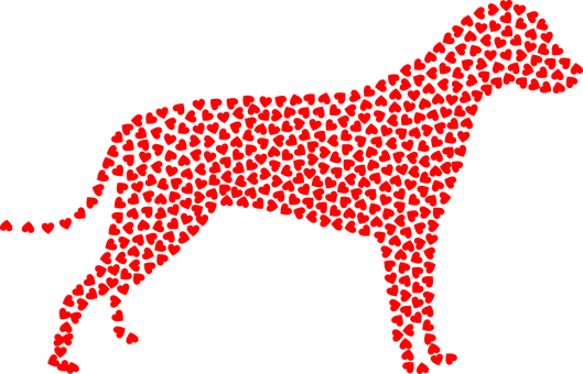 Heart Shaped Dog Silhouette PNG image