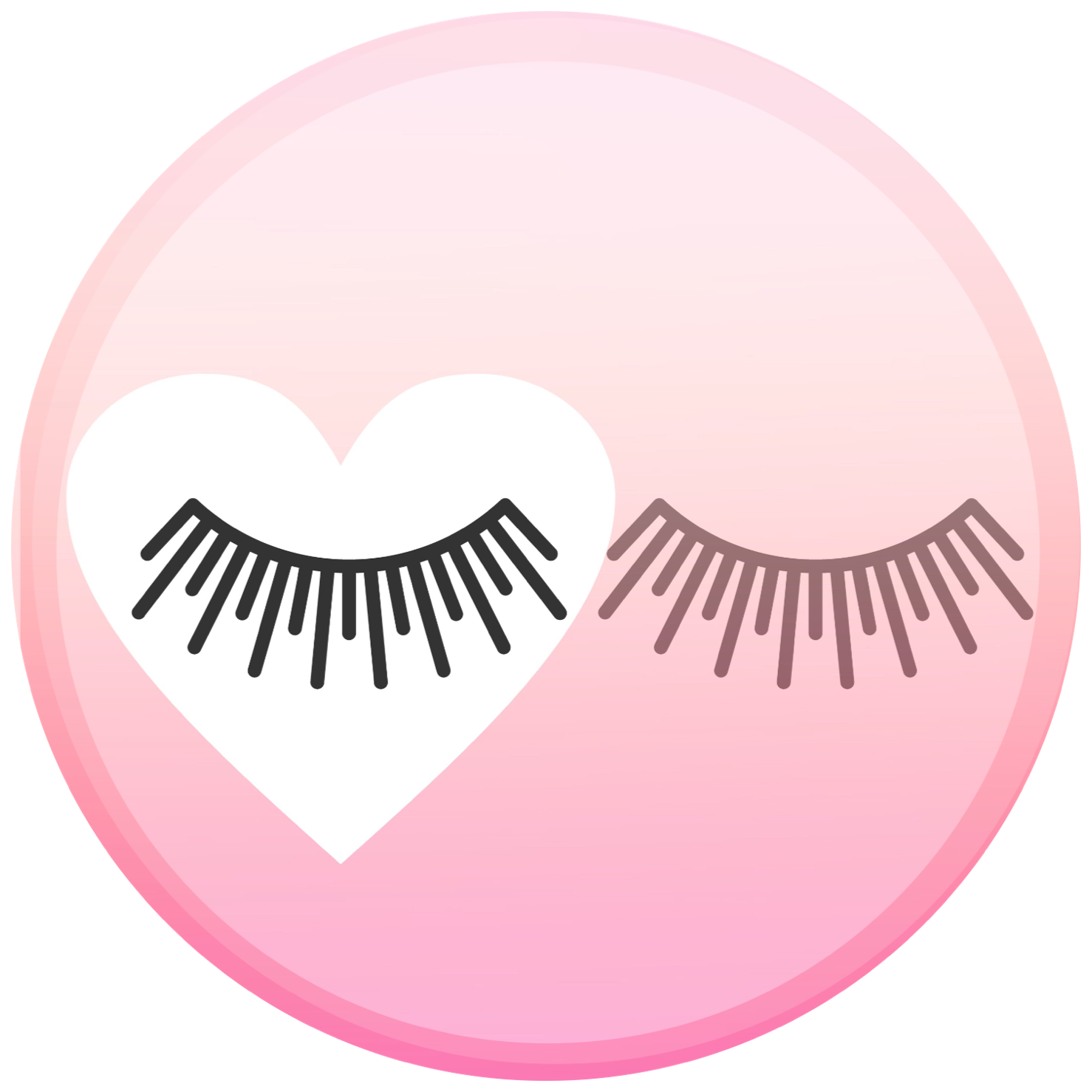 Heart Shaped Eyelashes Icon PNG image