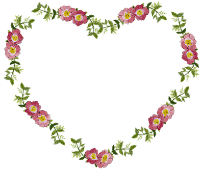 Heart Shaped Floral Frame PNG image