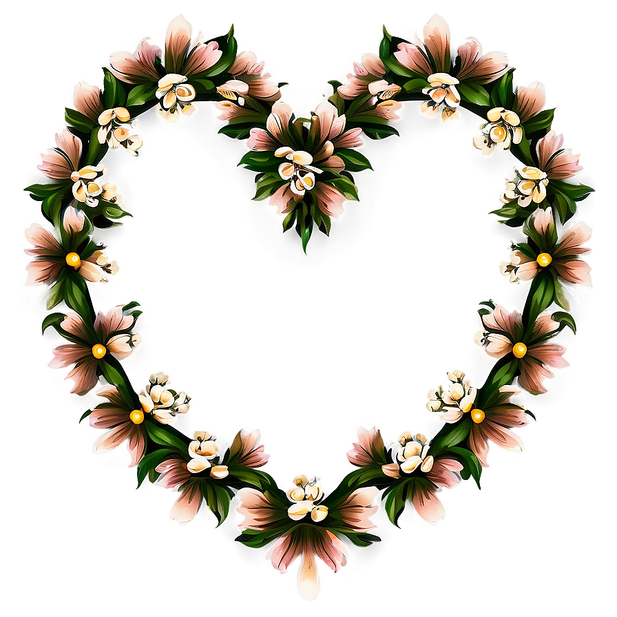 Heart Shaped Flower Border Png 05252024 PNG image