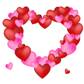 Heart Shaped Formationof Hearts PNG image