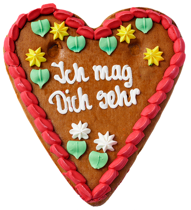 Heart Shaped Gingerbread With Message PNG image