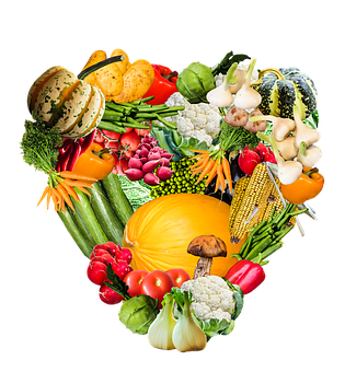 Heart Shaped Healthy Vegetables PNG image