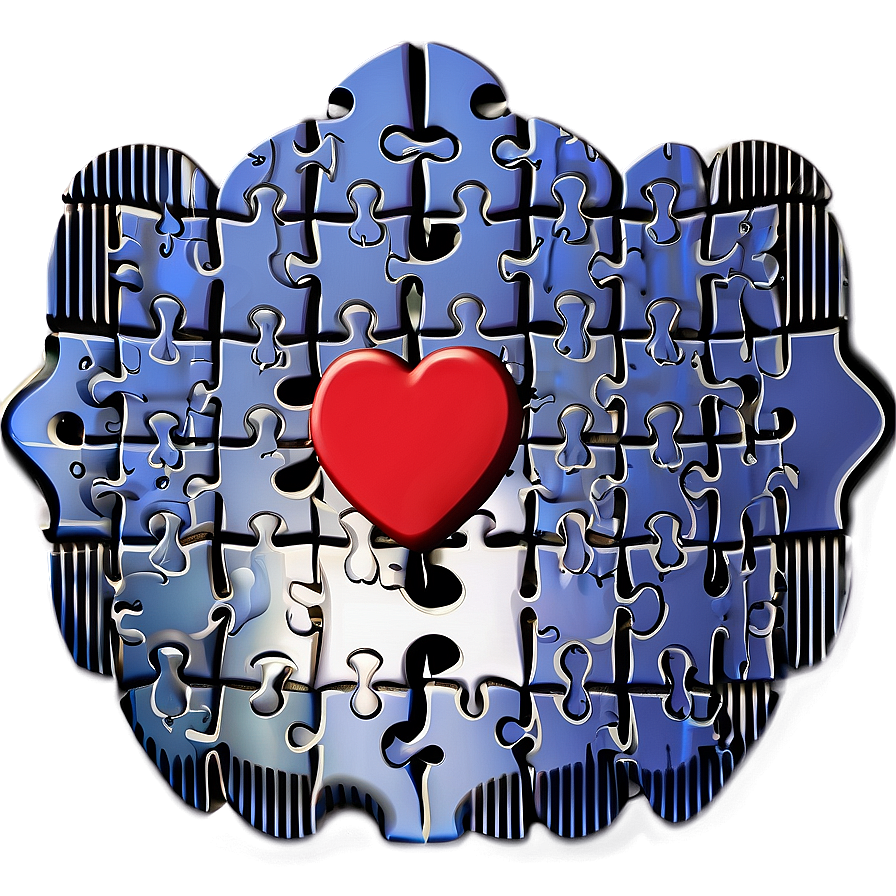 Heart Shaped Jigsaw Png 06112024 PNG image