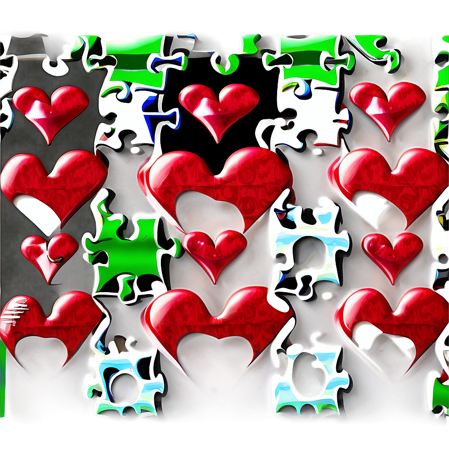 Heart Shaped Jigsaw Png Lij26 PNG image