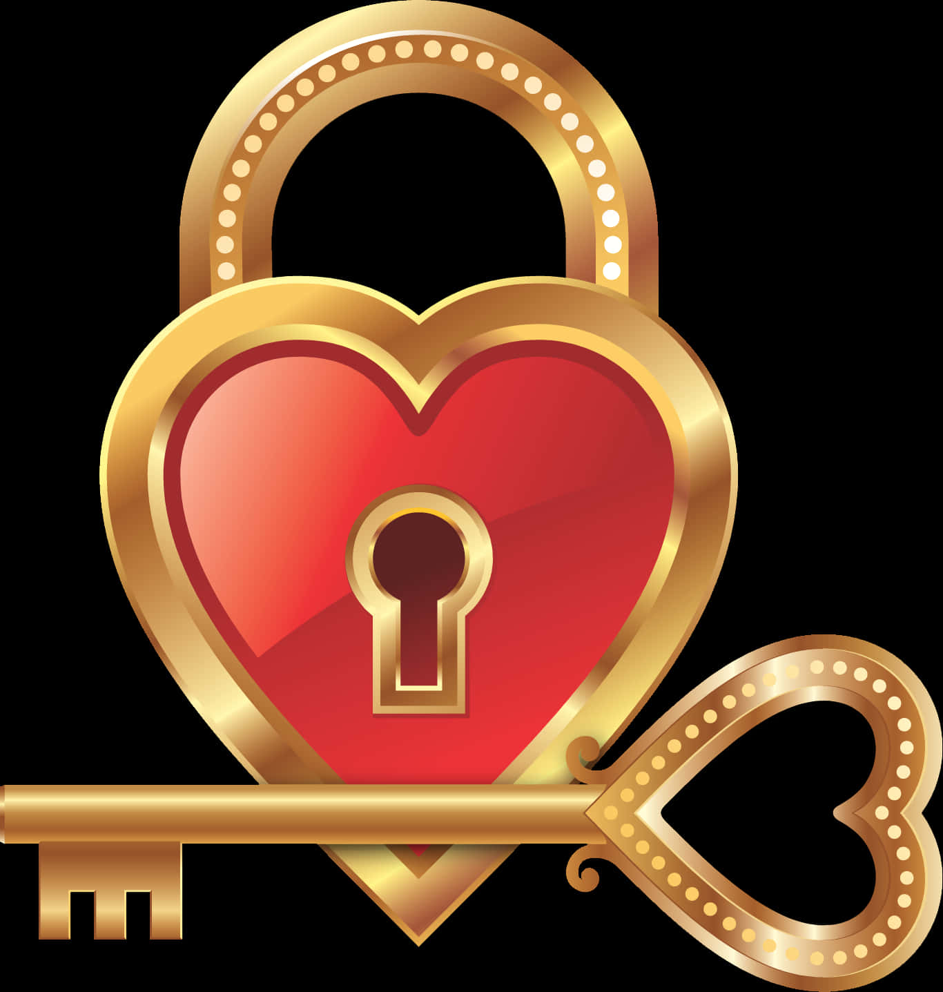 Heart Shaped Lockand Key PNG image