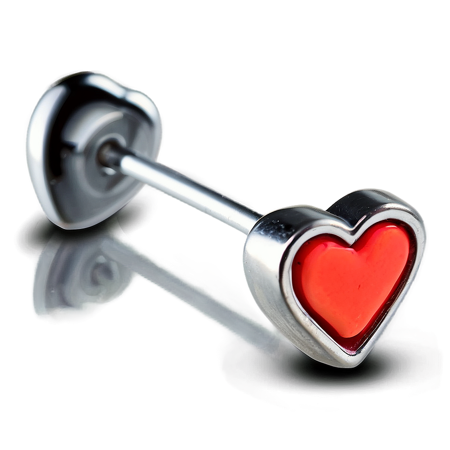 Heart Shaped Nose Stud Png 06272024 PNG image