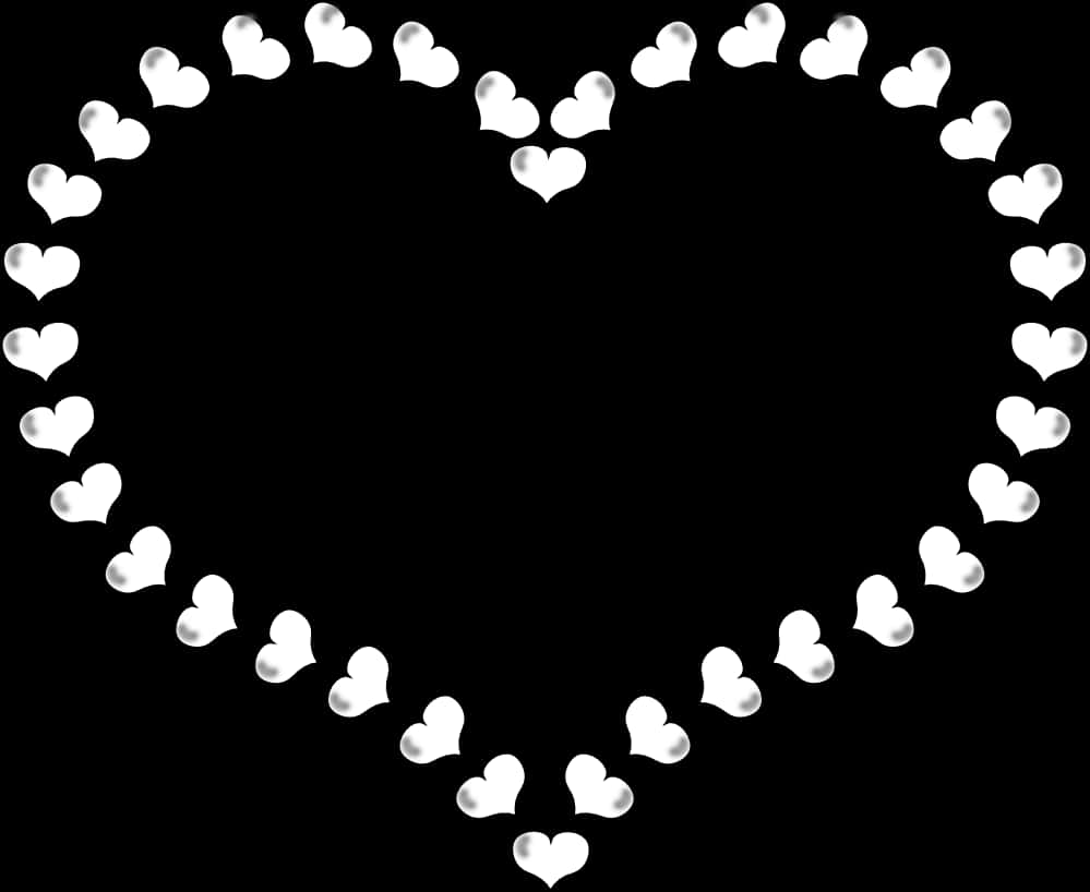 Heart Shaped Outline Black Background PNG image