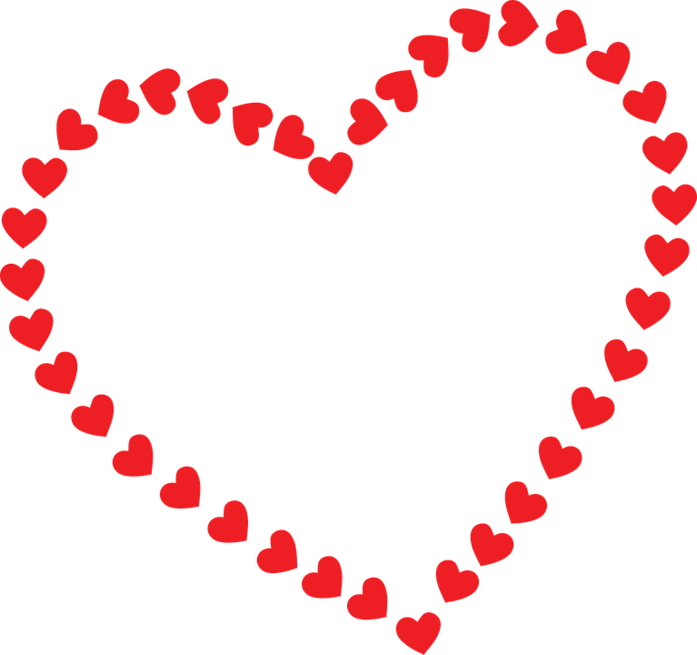 Heart Shaped Red Hearts Pattern PNG image