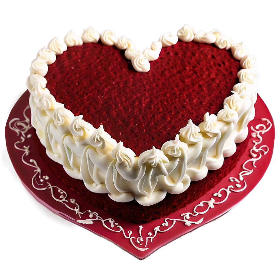 Heart-shaped Red Velvet Cake Png 06292024 PNG image