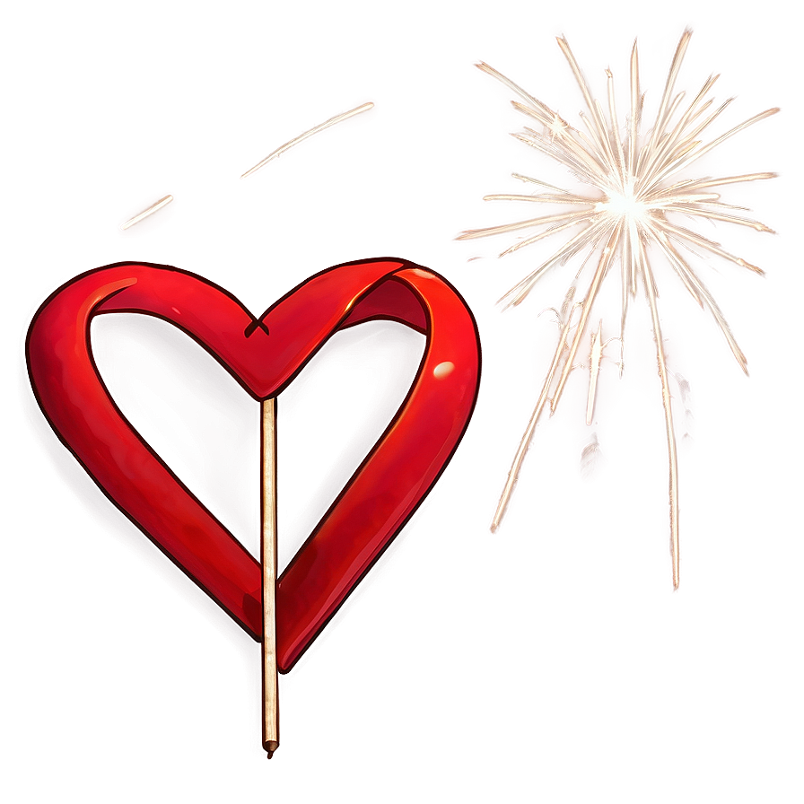 Heart-shaped Sparklers Romance Png Nne PNG image