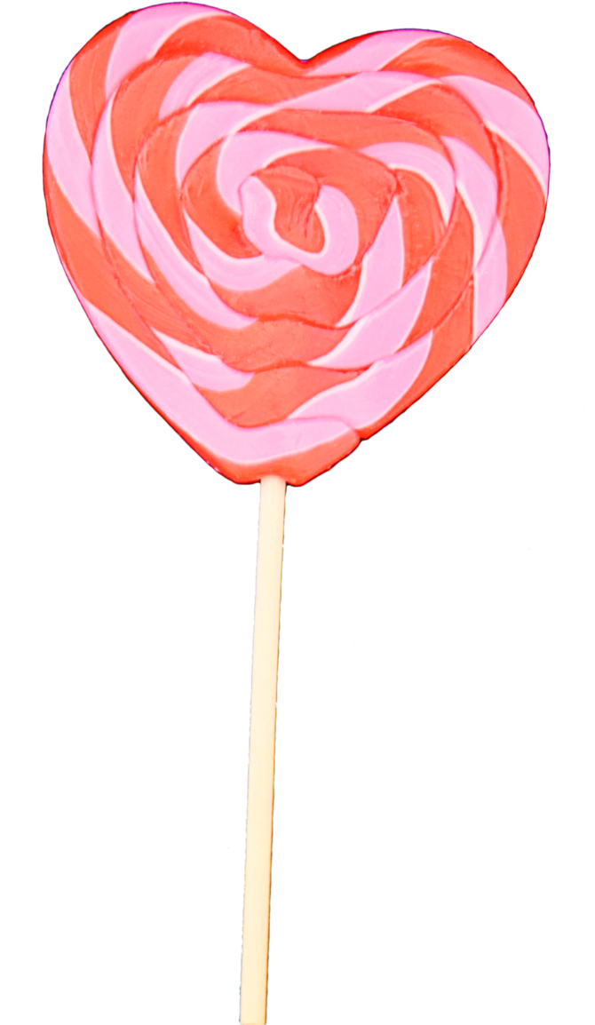 Heart Shaped Swirl Lollipop PNG image