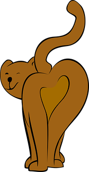 Heart Tail Cat Illustration PNG image