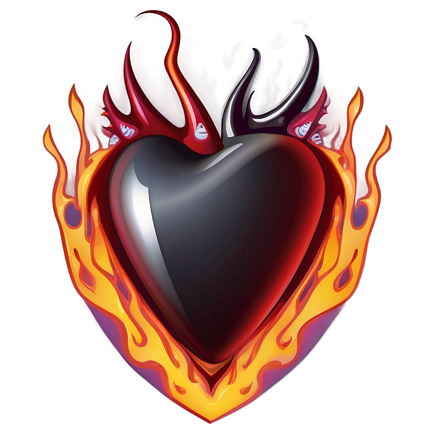 Heart Vector With Flames Png 06132024 PNG image