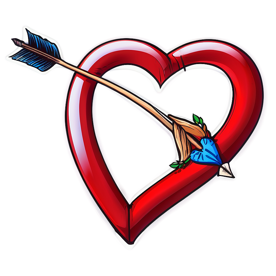 Heart With Arrow Drawing Png 80 PNG image