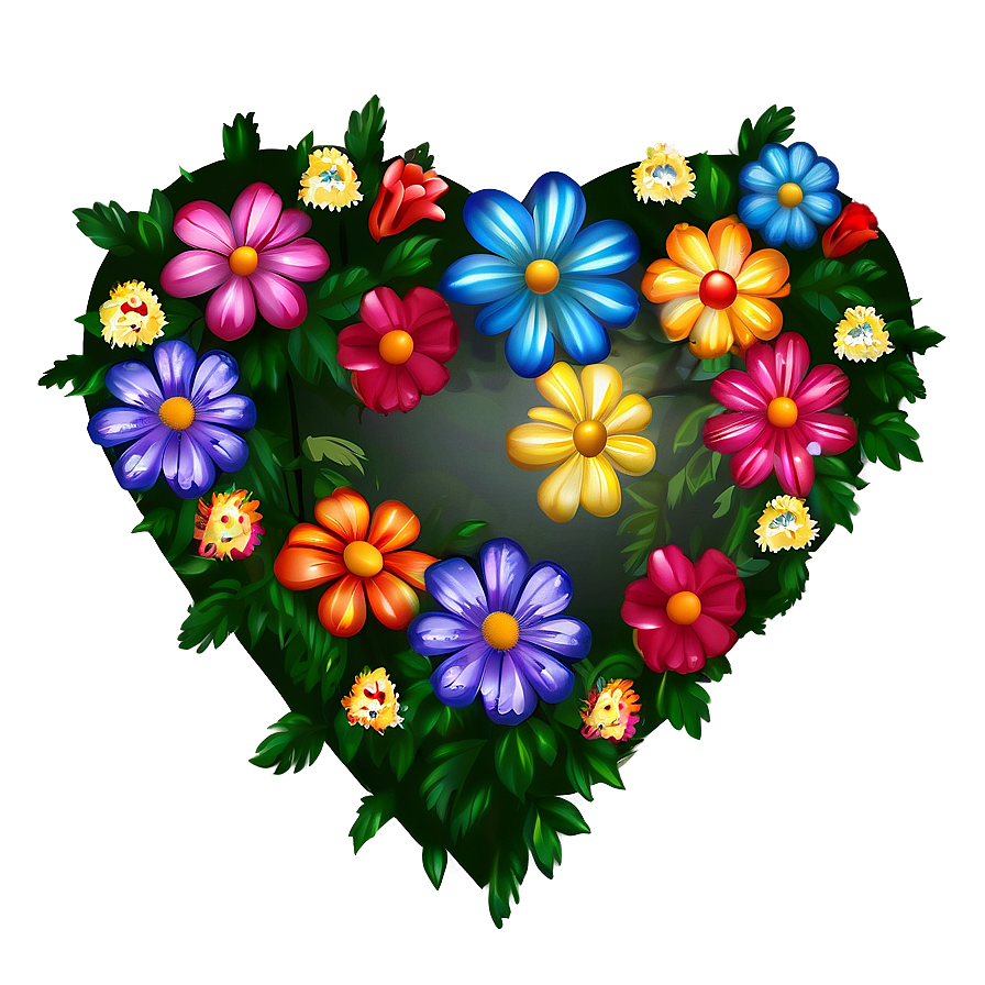 Heart With Flowers Transparent Png 05252024 PNG image