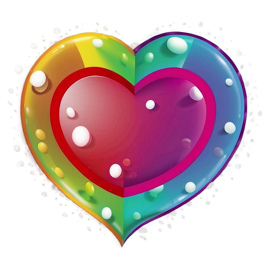 Heart With Rainbow Colors Png Aqw74 PNG image