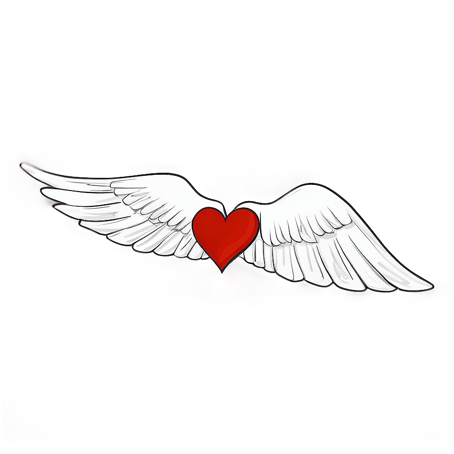 Heart With Wings Sketch Png 06202024 PNG image