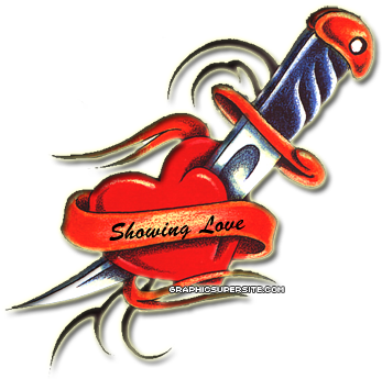 Heartand Dagger Love Tattoo PNG image