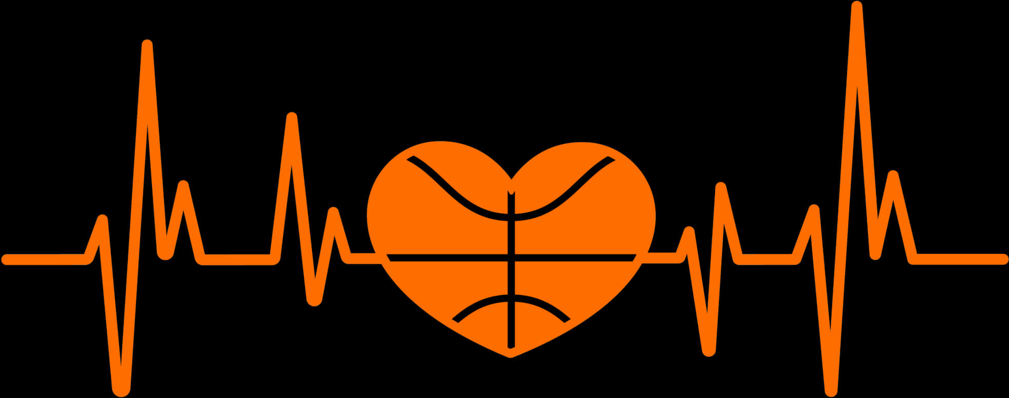 Heartbeat Electrocardiogramwith Basketball PNG image