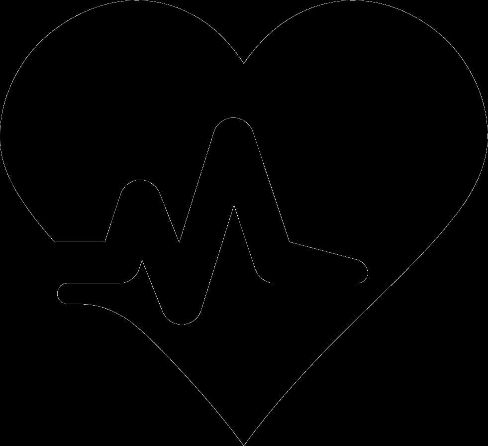 Heartbeat In Heart Outline PNG image
