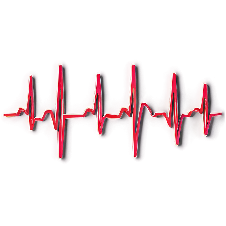 Heartbeat Line With Flare Effect Png 06292024 PNG image