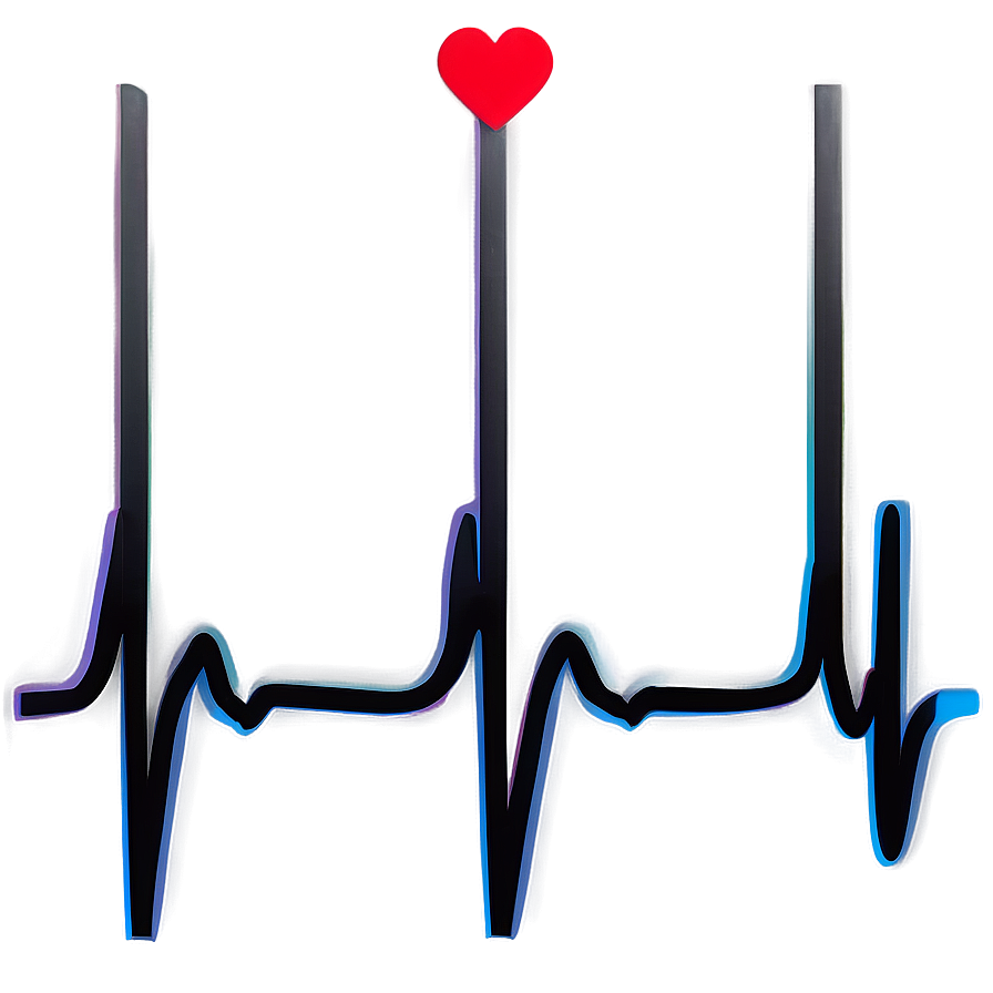 Heartbeat Line With Heart Icon Png 33 PNG image