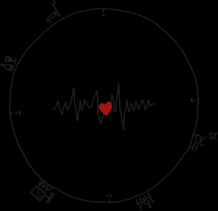 Heartbeat Love Concept PNG image