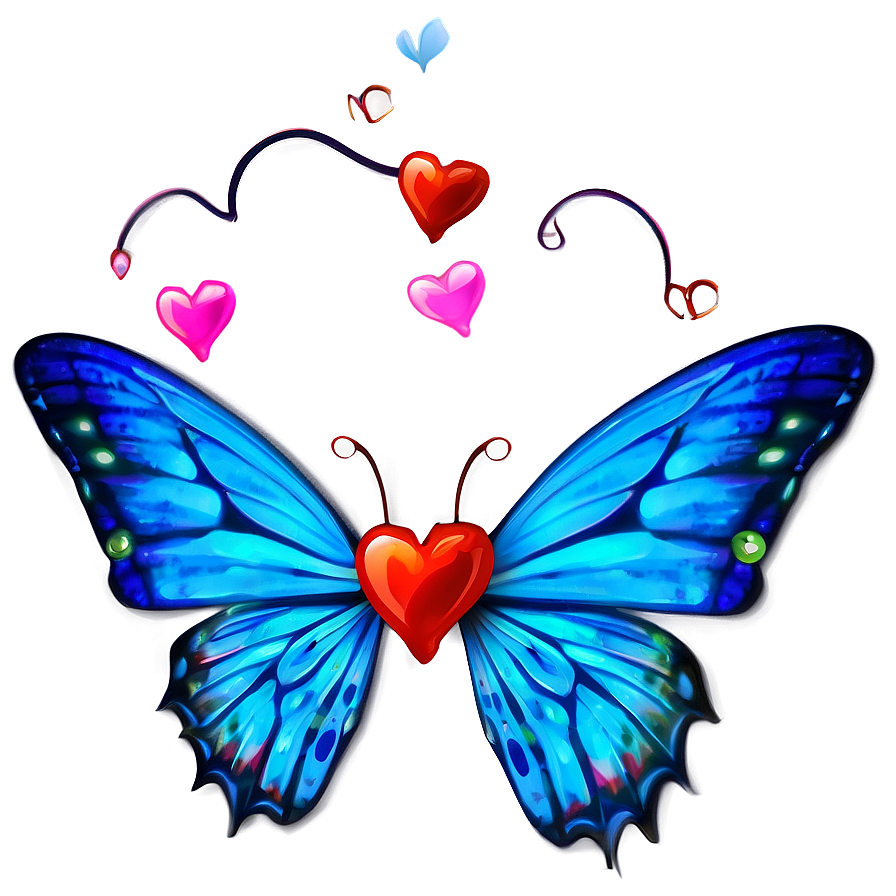 Hearts And Butterflies Png 05032024 PNG image