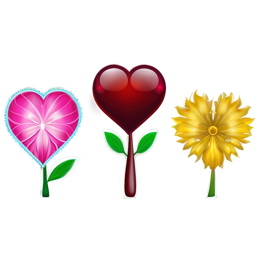Hearts And Flowers Png Kjy PNG image