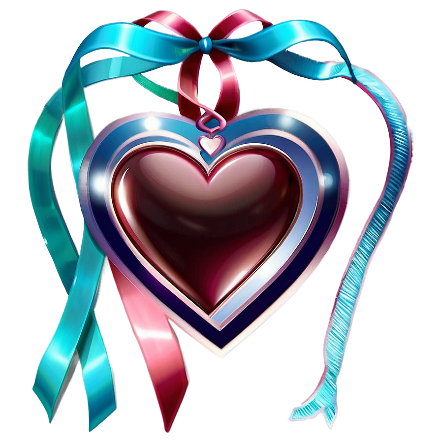 Hearts And Ribbons Png Pdf PNG image