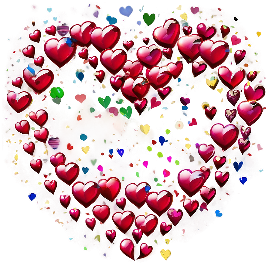 Hearts Confetti Png Tow PNG image