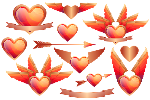 Hearts_with_ Wings_and_ Arrows PNG image