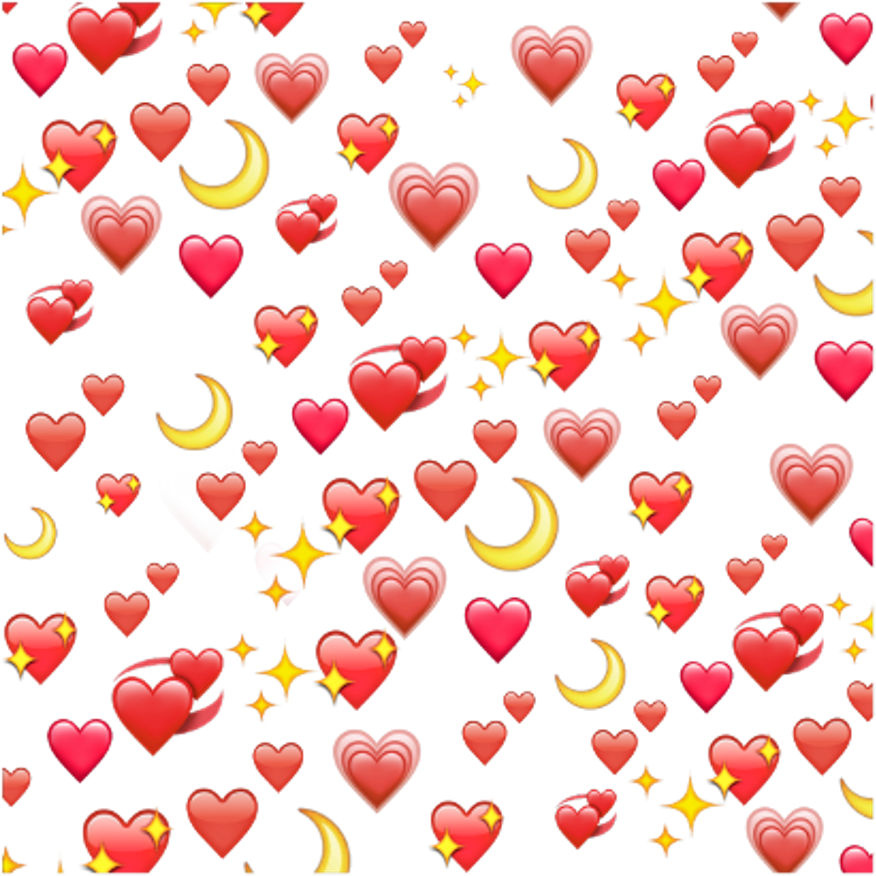 Heartsand Moons Pattern PNG image