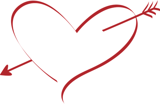 Heartwith Arrow Graphic PNG image