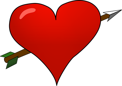 Heartwith Arrow Illustration PNG image