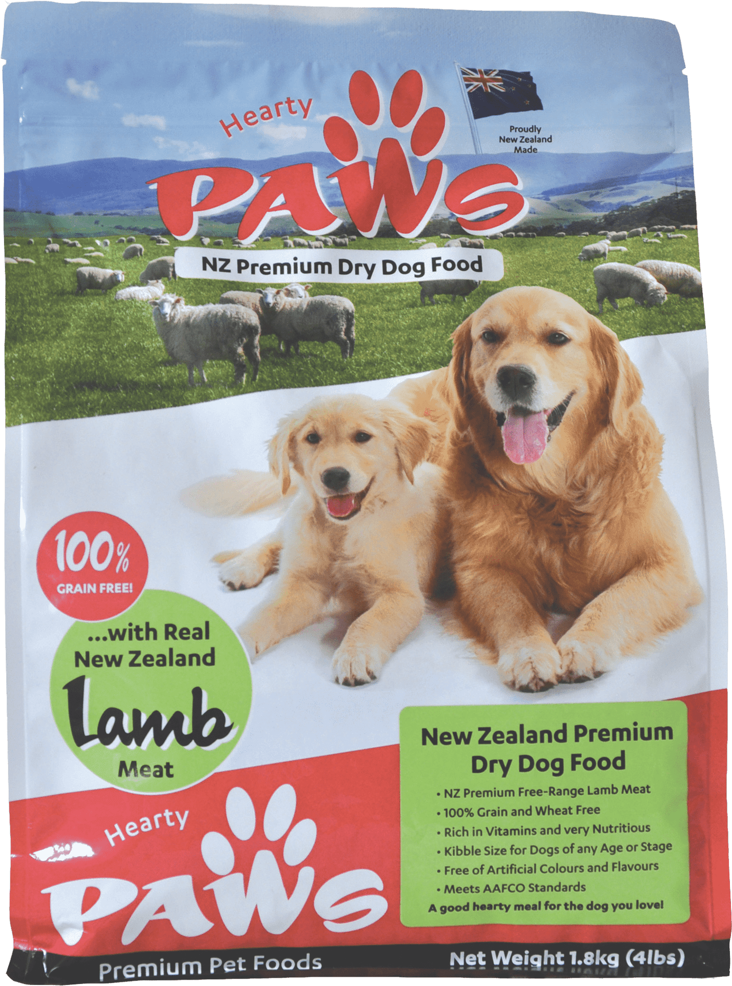 Hearty Paws N Z Premium Dry Dog Food Package PNG image