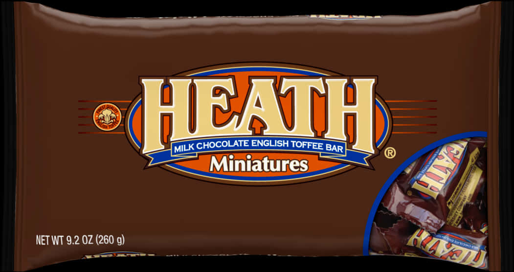 Heath Miniatures Chocolate Toffee Bar Package PNG image