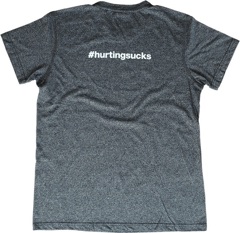 Heather Gray Shirt Hurting Sucks Hashtag PNG image