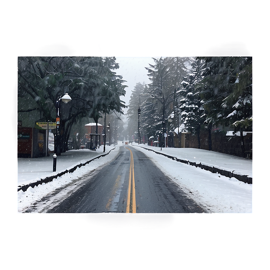 Heavy Snowfall Street Png 06122024 PNG image