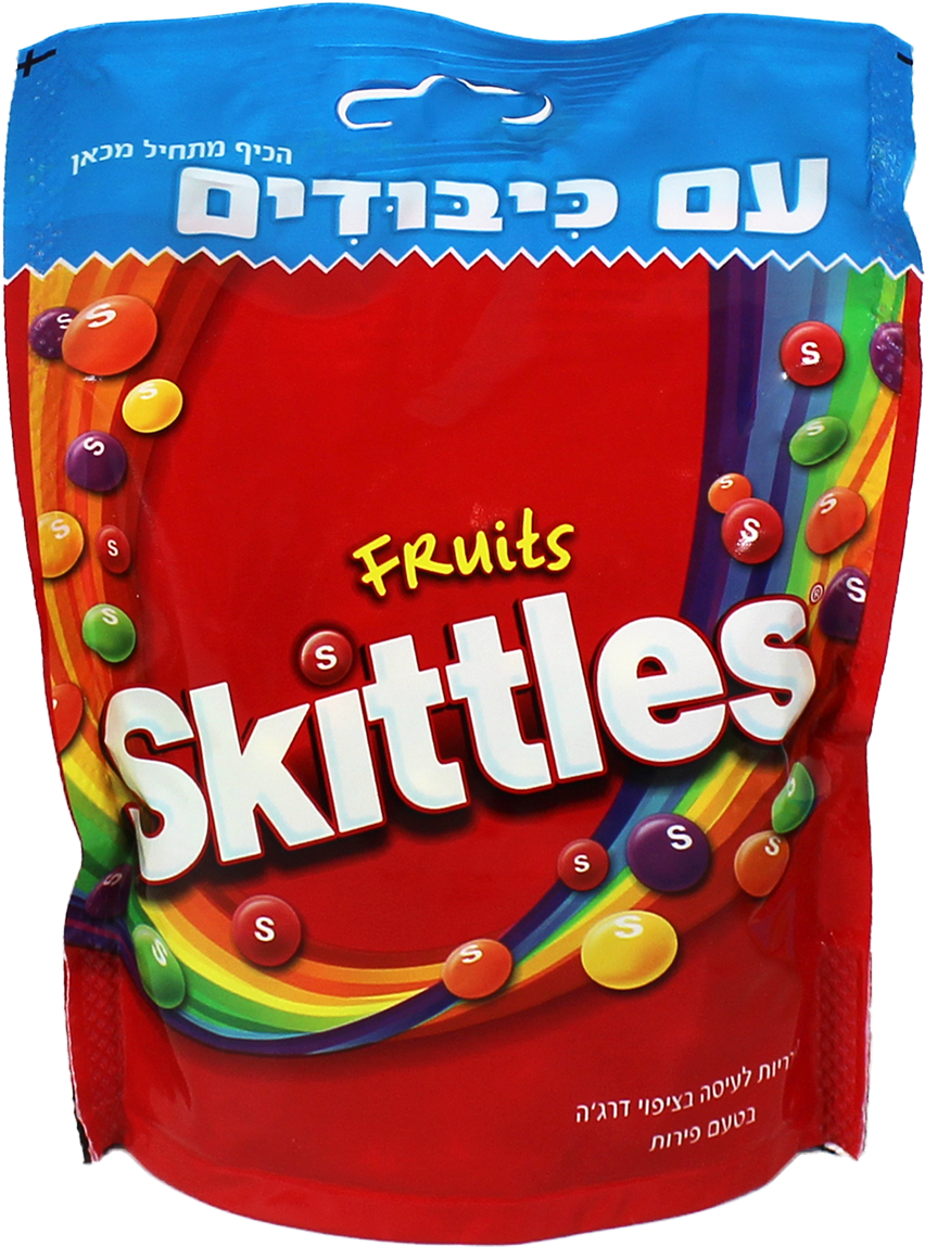 Hebrew Fruits Skittles Package PNG image