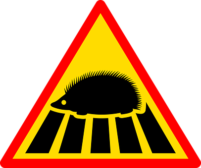 Hedgehog Traffic Sign PNG image