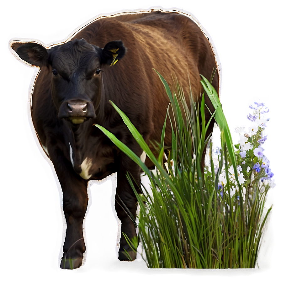 Heifer In Grass Png 36 PNG image