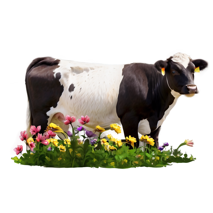 Heifer With Flowers Png 50 PNG image