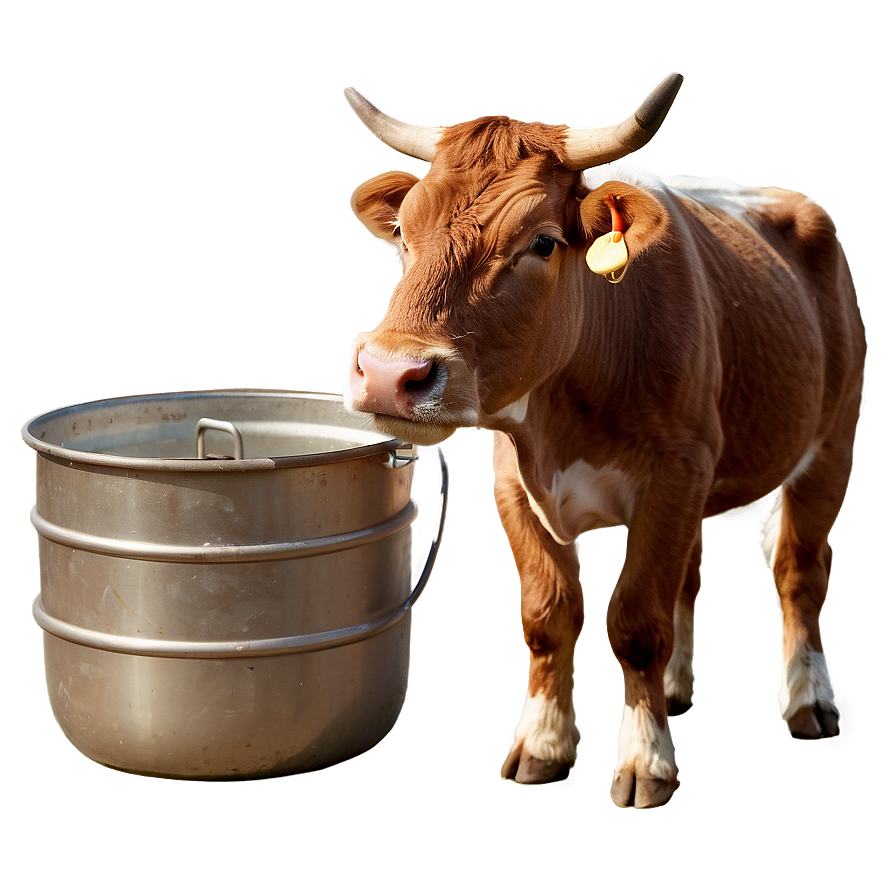 Heifer With Milk Bucket Png 32 PNG image